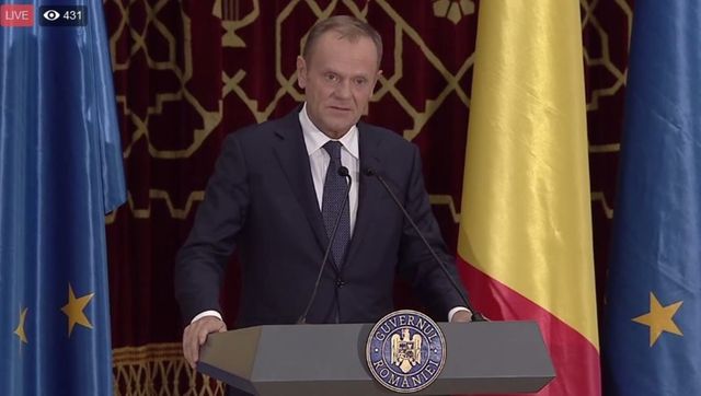 Donald Tusk a uimit audiența, la Ateneu, cu un discurs în limba română