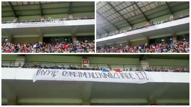 „Tayyip, intoarce-ne profesorii!” Bannerul politic afișat la meciul dintre Moldova și Turcia