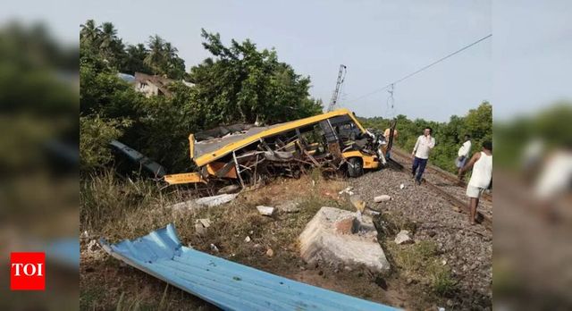 2 Students Killed As School Bus Hits Moving Train In Tamil Nadu