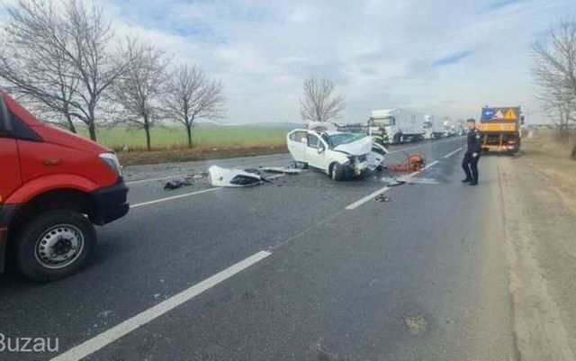 Accident grav la Buzau, o persoana a murit si patru au fost ranite pe drumul mortii