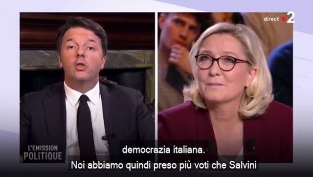 Il duello in tv, Matteo Renzi contro Marine Le Pen: “Lei ha perso sempre, io solo qualche volta”