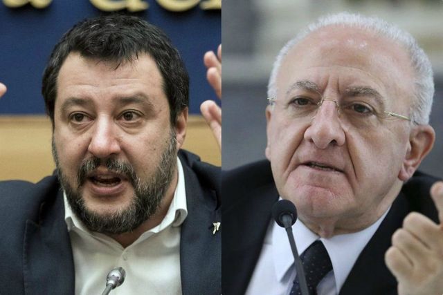 Coronavirus, Salvini risponde a De Luca che critica la Lombardia: “Fa schifo, ride dei morti”