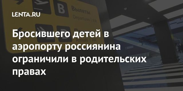 Бросившего детей в Шереметьево мужчину ограничили в родительских правах