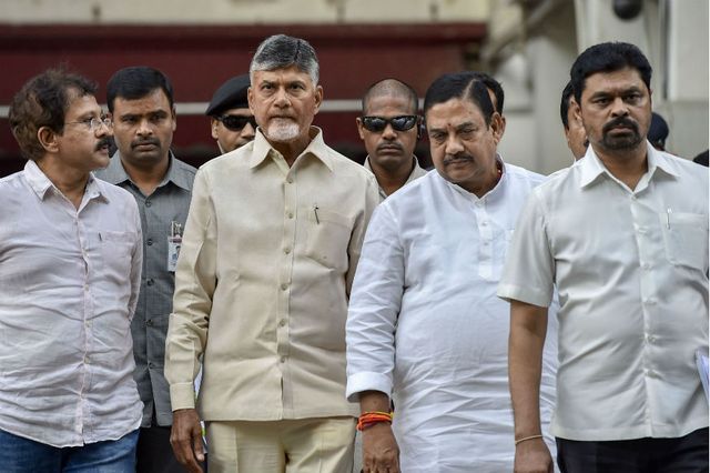 Naidu protests re-polling in five booths in Andhra Pradesh