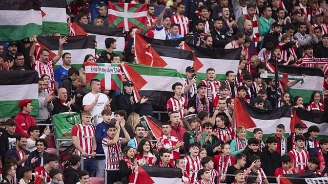 Un grito por Palestina en San Mamés
