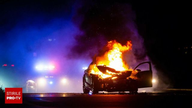 Accident fără precedent la Râmnicu Vâlcea. Doi bărbați, carbonizați în mașina urmărită de poliție