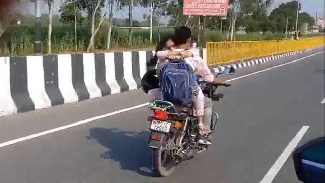 UP Couple Hug While Riding Bike, Get Slapped With Rs 8,000 Fine