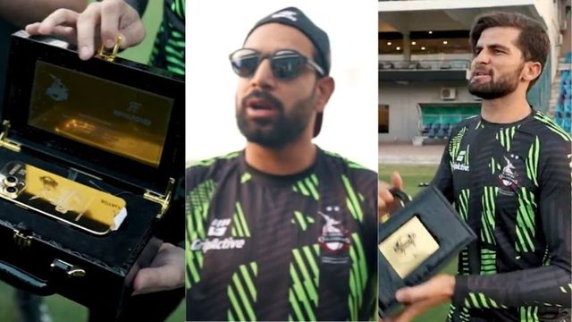 Watch: PSL team gifts Pakistan pacer 24k gold-plated Iphone 16 Pro