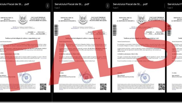 Serviciul Fiscal avertizează despre notificări false transmise din Rusia