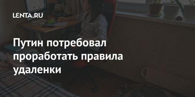 Путин потребовал проработать правила удаленки