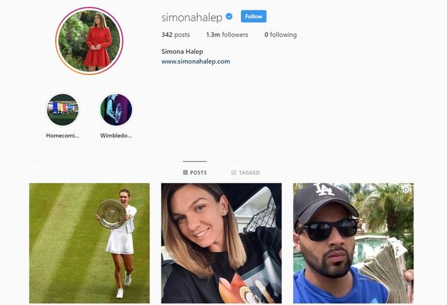 Contul de Instagram al Simonei Halep a fost spart de hackeri
