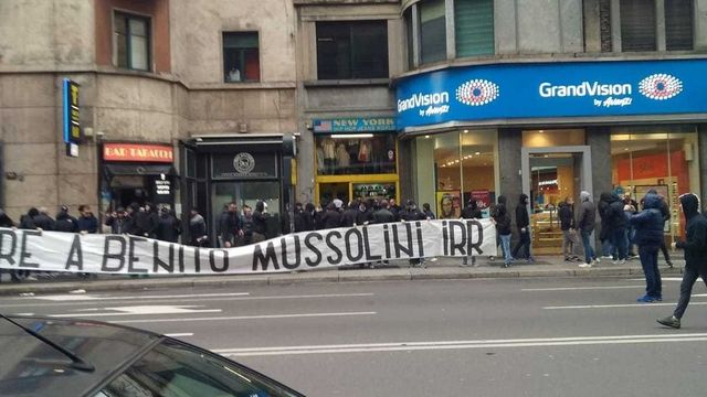 Laziali shock a Milano "Onore a Benito Mussolini"