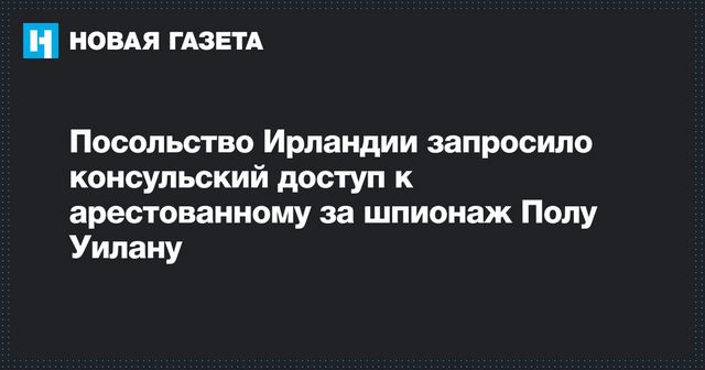 Ирландия запросила консульский доступ к задержанному Уилану
