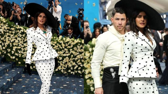 Priyanka Chopra turns heads in polka dot suit dress, arrives hand-in-hand with Nick Jonas at Met Gala 2025