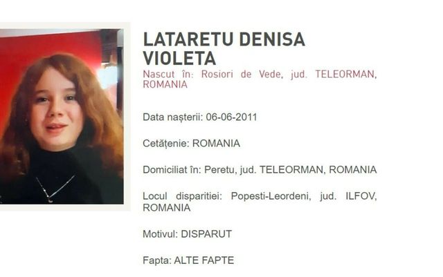 Poliția caută o fată de 12 ani din Popești Leordeni, care a plecat de acasă