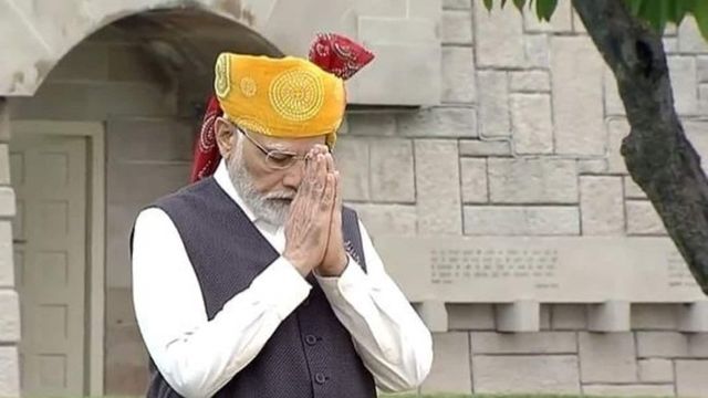PM Modi wears multi-coloured, Rajasthani-style turban on Independence Day 2023