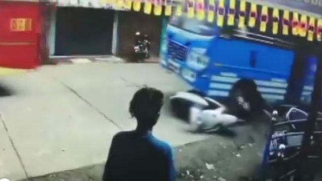 Man run over by bus in Kerala escapes unhurt after getting stuck in wheel – Watch chilling video