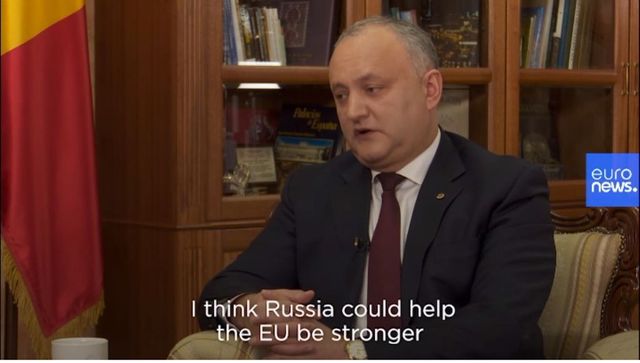 Igor Dodon pentru Euronews: Europa poate fi mai puternică doar cu Rusia