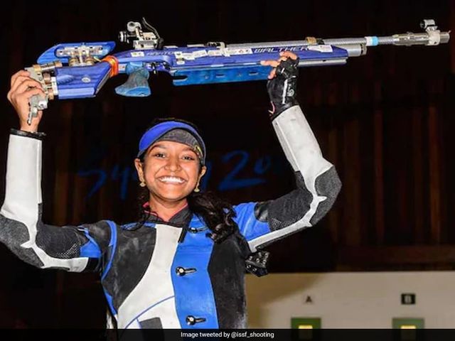 India create world record in shooting team event, Elavenil pips Mehuli to individual gold