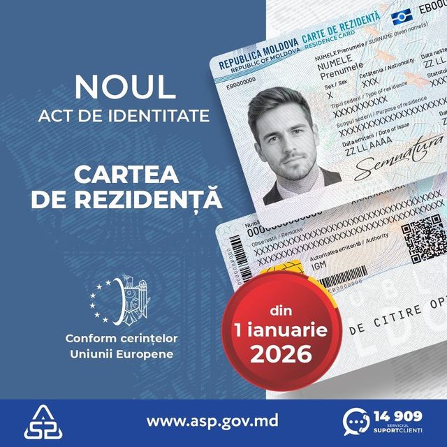 Modelul Cărții de rezidență și modelele de pașapoarte și acte de călătorie cu coduri noi, aprobate de Guvern