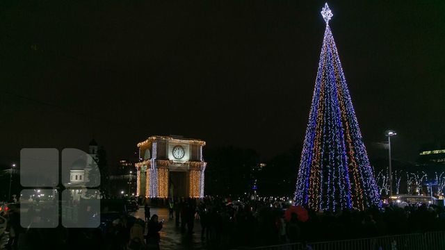 Главная елка Кишинева готова к зимним праздникам