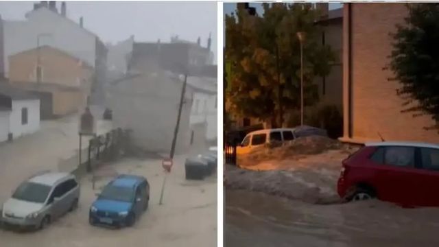 Las fuertes lluvias afectan a la Comunidad Valenciana y Aragón y causan algunas inundaciones