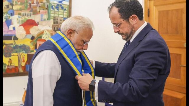 Cyprus presents one of its highest civilian honours to PM Modi