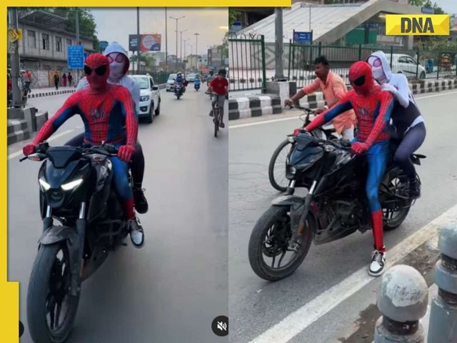 Couple dressed as Spiderman and Spider-Woman arrested for performing motorcycle stunts