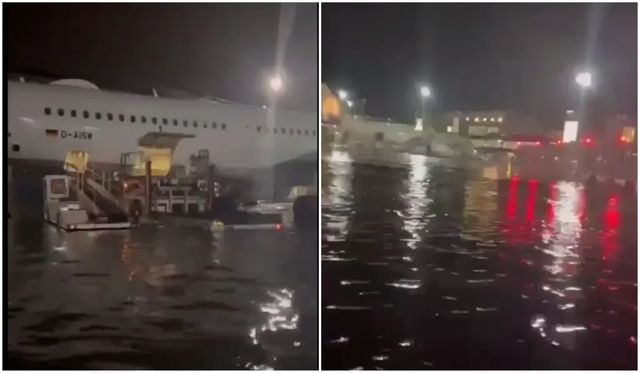 Zeci de zboruri au fost anulate pe Aeroportul din Frankfurt din cauza furtunilor puternice care au provocat inundații