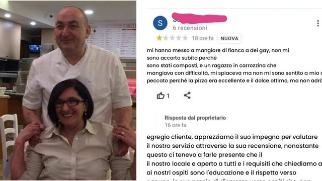 Pizzeria Le Vignole a Lodi, la recensione choc: «Io, seduto vicino a gay e disabili, non ero a mio agio»