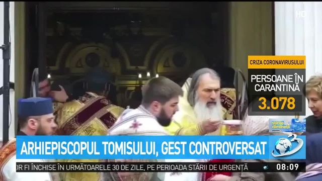 Arhiepiscopul Tomisului, gest controversat: În plină pandemie de coronavirus, a împărtășit cu aceeași linguriță sute de oameni