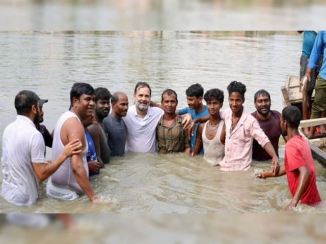 Watch: Rahul Gandhi Jumps Into Pond In Bihar, Catches Fish During Campaign Trail