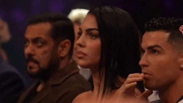 Salman Khan watches boxing match next to Cristiano Ronaldo and Georgina Rodríguez in Saudi Arabia, fans react