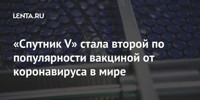 «Спутник V» стала второй по популярности вакциной от коронавируса в мире