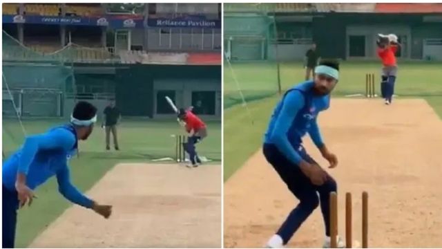 Watch: Hardik Pandya apologises for almost knocking Krunal’s head off in practice session