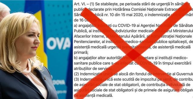 Ex-ministru al sănătății: Guvernarea pe furiș vrea să anuleze indemnizația de 16000 lei pentru medicii infectați cu Covid-19