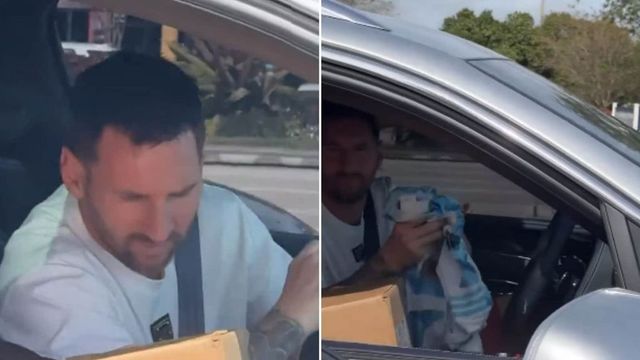 Lionel Messi signs Argentina jersey for fan in middle of traffic, video goes viral