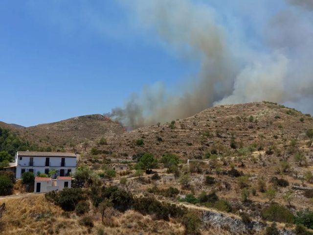Declarado un incendio forestal en Lubrín