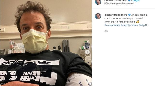 Alessandro Del Piero in ospedale negli Usa per una colica renale