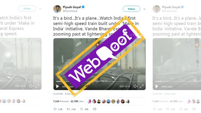 Piyush Goyal tweets Vande Bharat Express train video; faces condemnation for posting doctored one