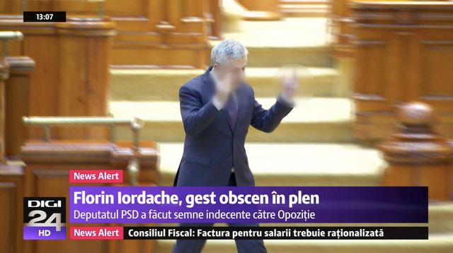 Florin Iordache, gesturi obscene către Opoziție în Parlament