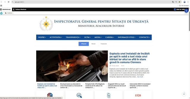 Inspectoratul General pentru Situații de Urgență a lansat noul site web oficial