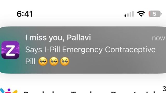 Bengaluru woman gets ‘Miss you, says i-Pill’ notification from Zepto, Internet reacts