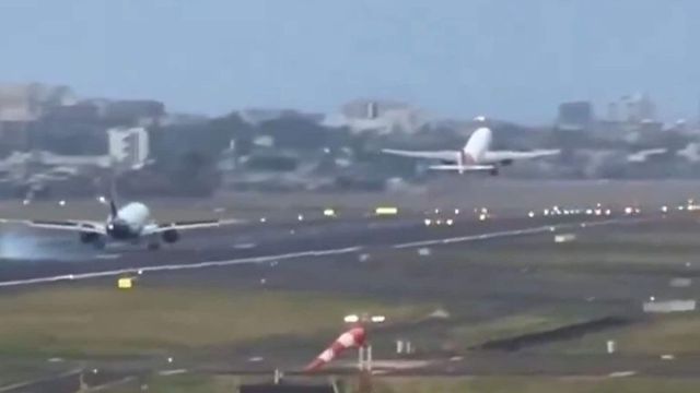 Indigo-Air India flights come dangerously close on runway at Mumbai airport | Shocking video