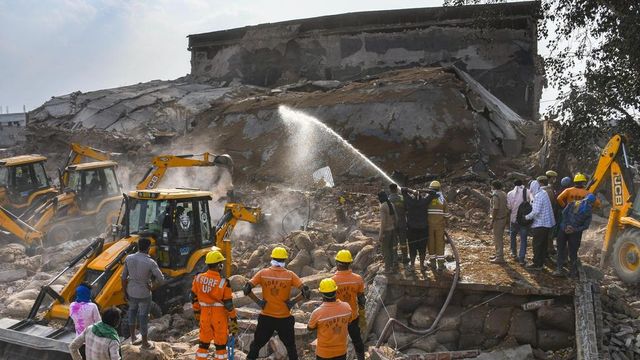 Rescue operations continue overnight at Prayagraj collapsed cold storage scene