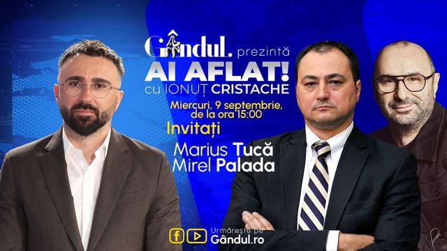 Gândul prezintă Best of Marius Tucă Show - miercuri, 9 septembrie, de la ora 19:00