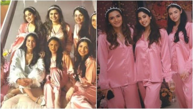 Radhika Merchant with Janhvi Kapoor and her girl gang has a blast during her pink-themed bridal shower. Pics inside
