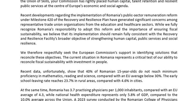 PSD cere sprijinul Ursulei von der Leyen pentru protejarea salariilor din Educație și Sănătate