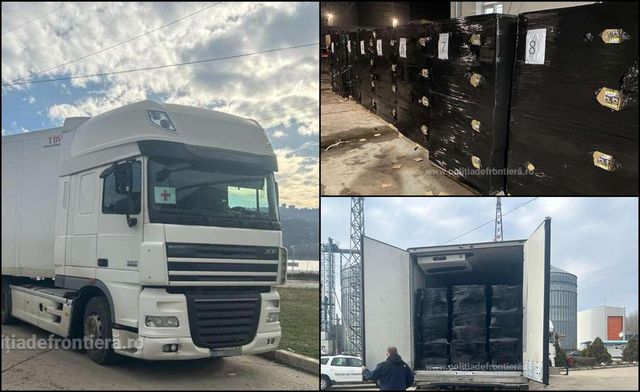 Tigari de contrabanda de peste 1,5 milioane de euro gasite ascunse intr-un camion cu produse de igiena, in Vama Bechet