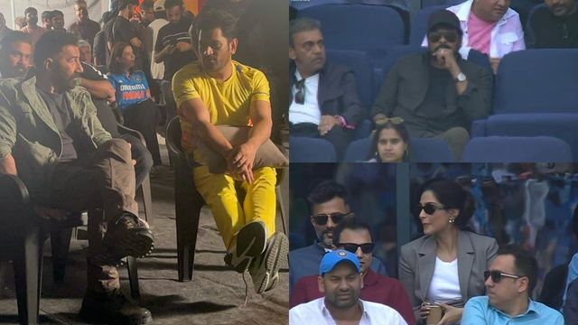 MS Dhoni watches India Vs Pakistan Champions Trophy 2025 match with Sunny Deol, video viral